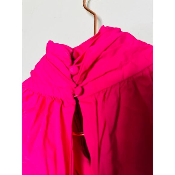 DEREK LAM 10 CROSBY Finn Pink Belted Ruffled Cotton-Poplin Mini Dress Size EU 44 - Picture 6 of 13
